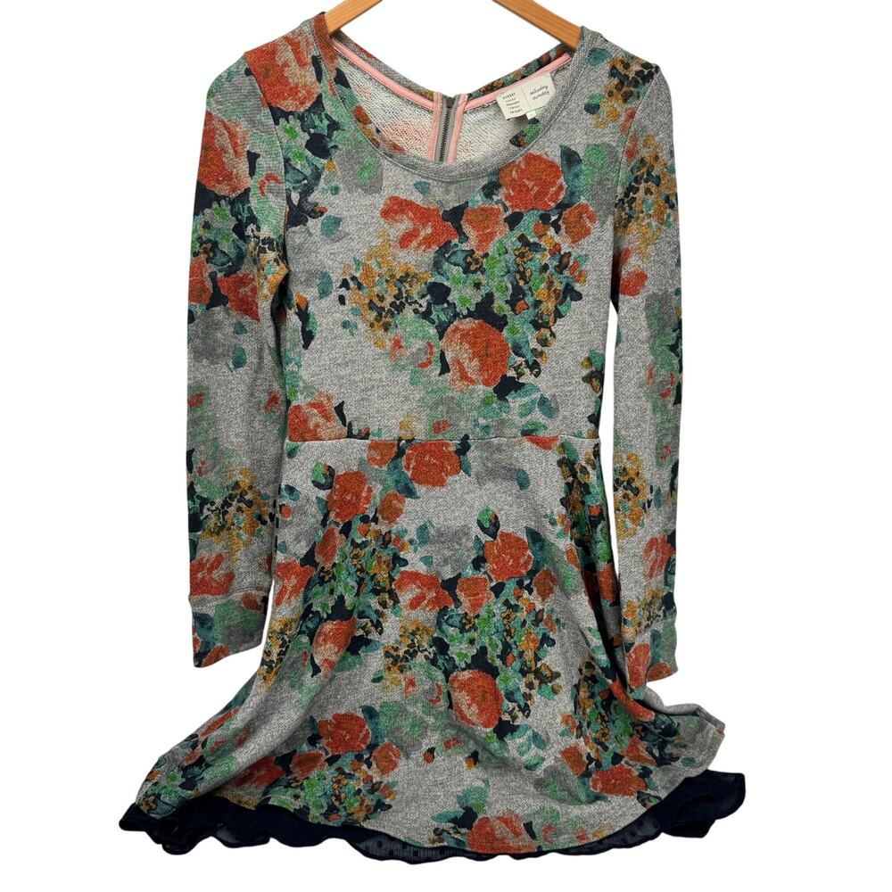Anthropologie Saturday Sunday Dress Womens Small Floral Knee‎ Length Boho Zip Up